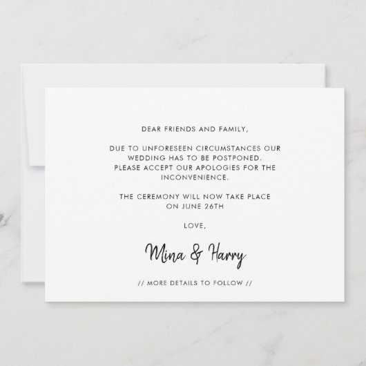 Moderne Typografie Speichern Sie die Datumskarte Ankündigung (Rückseite)