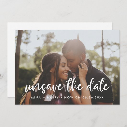 Moderne Typografie Speichern Sie die Datumskarte Ankündigung (Vorne/Hinten)