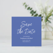 Moderne Typografie - Staubiges Blau Save The Date (Stehend Vorderseite)