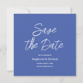 Moderne Typografie - Staubiges Blau Save The Date (Vorderseite)