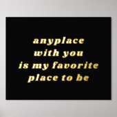 Moderne Typografie Sweet Romantic Black + Gold Foliendrucke (Vorderseite)