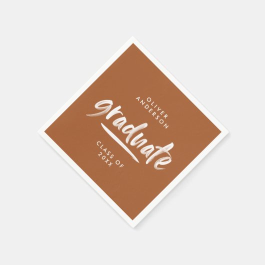 Moderne Typografie Terracotta Abschluss partychisc Serviette (Ecke)