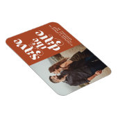 Moderne Typografie Terracotta-Foto Save the Date Magnet (Rechte Seite)