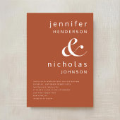 Moderne Typografie Terracotta Wedding Einladung