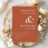 Moderne Typografie Terracotta Wedding Einladung