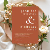 Moderne Typografie Terracotta Wedding Einladung