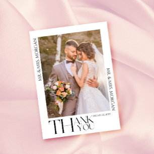 Moderne Typografie Text und Foto   Hochzeit Dankeskarte