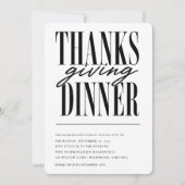 Moderne Typografie Thanksgiving-Dinner Einladung (Vorderseite)