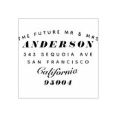 Moderne Typografie "The Future Mr & Mrs." Rede Gummistempel (Prägung)