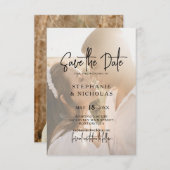 Moderne Typografie Transparentes Foto Hochzeit Save The Date (Vorne/Hinten)