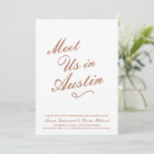 Moderne Typografie trifft uns| Hochzeit Speichern Einladung (Stehend Vorderseite)