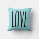 Moderne Typografie Türkise Blue Liebe Kissen (Rückseite)