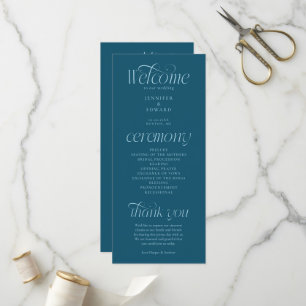 Moderne Typografie Türkise Hochzeitsprogramm Programm