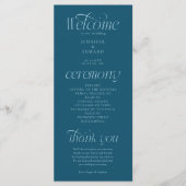 Moderne Typografie Türkise Hochzeitsprogramm Programm (Vorderseite)