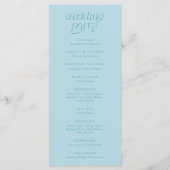 Moderne Typografie Türkises Hochzeitsprogramm Programm (Rückseite)