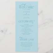 Moderne Typografie Türkises Hochzeitsprogramm Programm (Vorderseite)