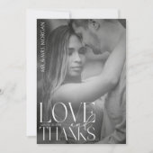 Moderne Typografie Überlagern von Text und Foto |  Dankeskarte (Vorderseite)