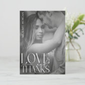 Moderne Typografie Überlagern von Text und Foto |  Dankeskarte (Stehend Vorderseite)