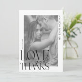 Moderne Typografie Überlagern von Text und Foto |  Dankeskarte (Stehend Vorderseite)