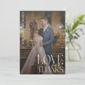 Moderne Typografie Überlagern von Text und Foto |  Dankeskarte (Stehend Vorderseite)