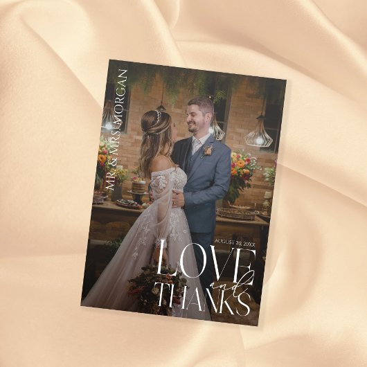 Moderne Typografie Überlagern von Text und Foto |  Dankeskarte