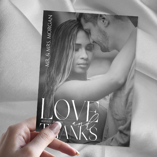 Moderne Typografie Überlagern von Text und Foto |  Dankeskarte