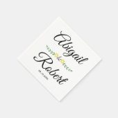 Moderne Typografie und Hochzeit gelber Blumen Serviette (Ecke)