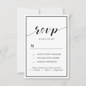 Moderne Typografie und RSVP-Beilagenkarte für Herz RSVP Karte (Vorderseite)