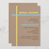 Moderne Typografie und Streifen rustikales Brautpa Einladung (Vorne/Hinten)