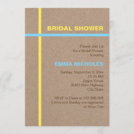 Moderne Typografie und Streifen rustikales Brautpa Einladung