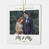 Moderne Typografie Unsere ersten Weihnachten als M Keramikornament (Links)