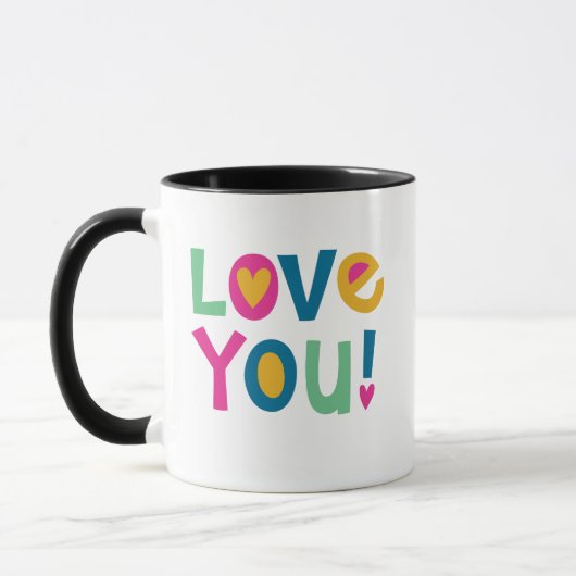 Moderne Typografie Valentinstag Liebe Sie Tasse (Links)