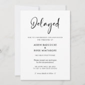 Moderne Typografie verzögerte Hochzeitsankündigung Einladung (Vorderseite)