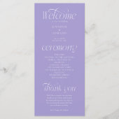 Moderne Typografie Violettes Hochzeitsprogramm Programm (Vorderseite)