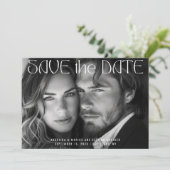 Moderne Typografie Vollflächige Hochzeit des Fotos Save The Date (Stehend Vorderseite)