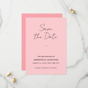 Moderne Typografie-Vorlage Blaßrosa Elegant Save The Date