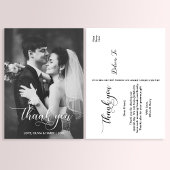 Moderne Typografie Wedding Foto Danke Postcard Postkarte