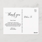 Moderne Typografie Wedding Foto Danke Postcard Postkarte (Rückseite)