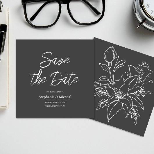 Moderne Typografie - Weichschwarz Save The Date