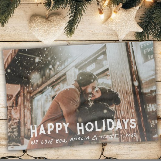 Moderne Typografie - Weihnachtsfeiertag im vollen Geschirrtuch