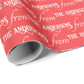 Moderne Typografie Weihnachtsmuster Familie Custom Geschenkpapier (Rolleneckpunkt)