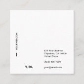 Moderne Typografie-weißes Quadrat-Visitenkarte Quadratische Visitenkarte (Vorderseite)