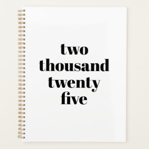 Moderne Typografie Weißschwarz Sonderjahrestext Planer