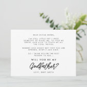 Moderne Typografie Werden Sie meine Pate-Karte sei Einladung (Stehend Vorderseite)
