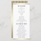 Moderne Typografie | White & Gold Hochzeitsprogram Programm (Vorne/Hinten)