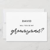 Moderne Typografie wird mein Trauzeuge sein Einladung (Vorderseite)