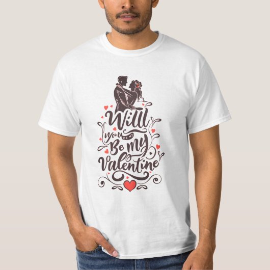 Moderne Typografie wird mein Valentin sein T-Shirt (Vorderseite)