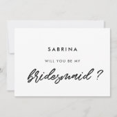 Moderne Typografie wird meine Bridesmaid-Karte sei Einladung (Vorderseite)