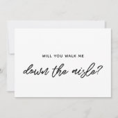 Moderne Typografie Wirst du mich durch den Gang fü Einladung (Vorderseite)