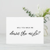 Moderne Typografie Wirst du mich durch den Gang fü Einladung (Stehend Vorderseite)